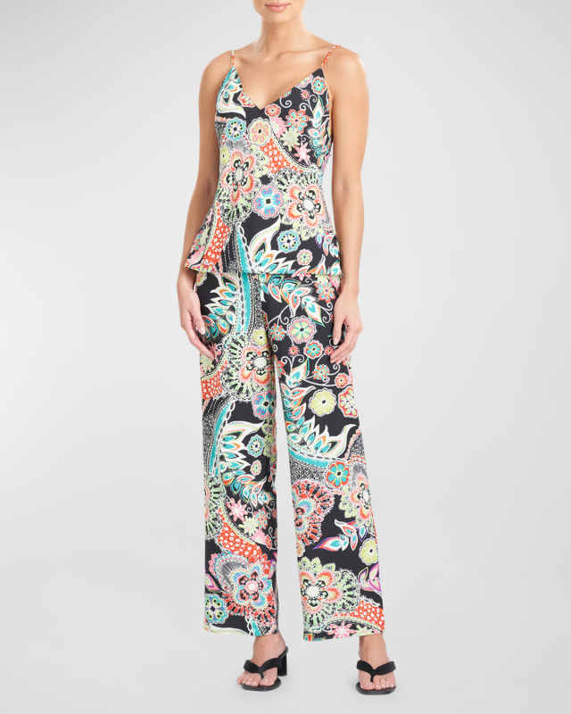 Peizuri Sleeveless Floral-Print Pajama Set